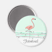 Flamingo Aqua Fabulous magnet Magneet (Voorkant / Achterkant)