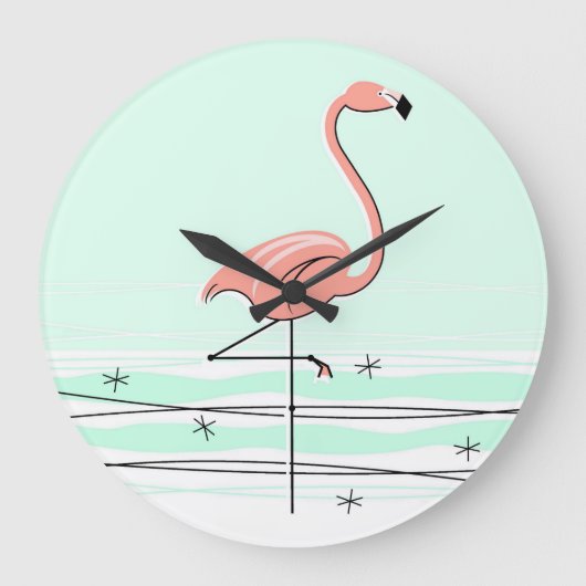 Flamingo Aqua klok rond (Voorkant)