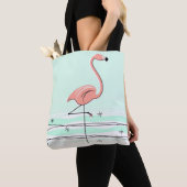 Flamingo Aqua over tas (Dichtbij)
