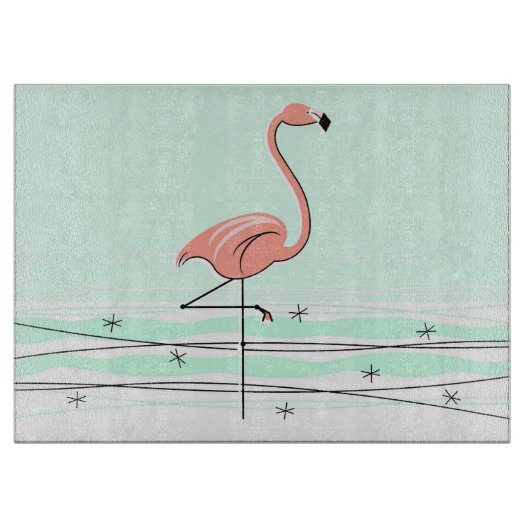 Flamingo Aqua snijplank (Voorkant)