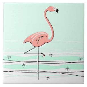 Flamingo Aqua tile Tegeltje