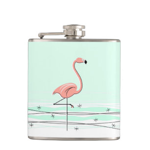 Flamingo Aqua verpakte kolf Heupfles