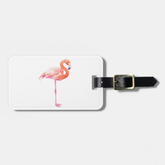 Flamingo aquarel bagagelabel (Voorkant horizontaal)