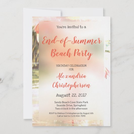 Flamingo Art einde zomervakantie Kaart (Achterkant)