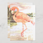 Flamingo Art einde zomervakantie Kaart (Voorkant / Achterkant)