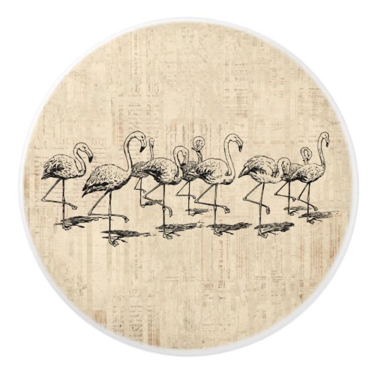 Flamingo Art  Flamingos Keramische Knop (Voorkant)