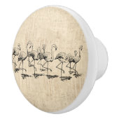 Flamingo Art  Flamingos Keramische Knop (Rechts)