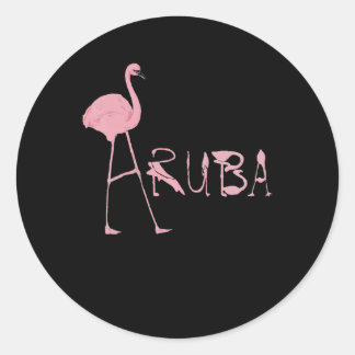 Flamingo Aruba Ronde Sticker