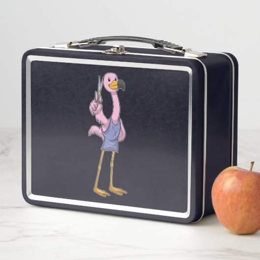 Flamingo as Hair stylist with Scissors (In situ)