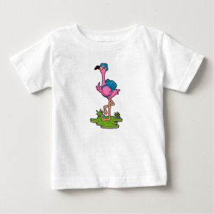 Flamingo as Hiker with Backpack