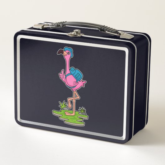 Flamingo as Hiker with Backpack (Voorkant)