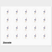Flamingo as Secretary with Notepad Ronde Sticker (Vel)