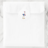 Flamingo as Secretary with Notepad Ronde Sticker (Tas)