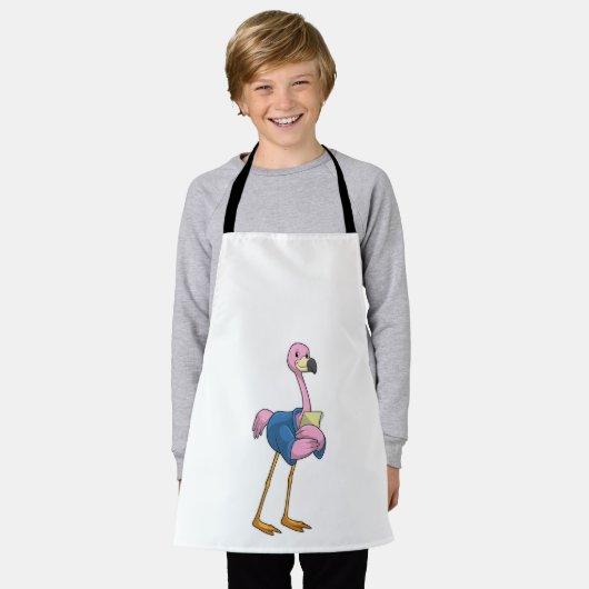 Flamingo as Secretary with Notepad Schort (Gedragen)