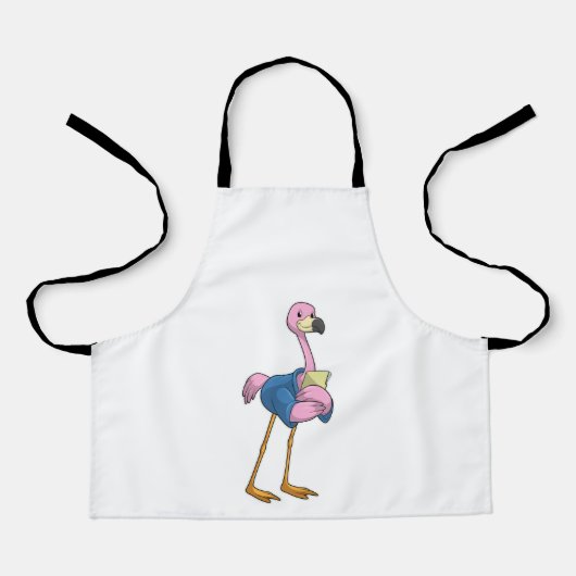 Flamingo as Secretary with Notepad Schort (Voorkant)