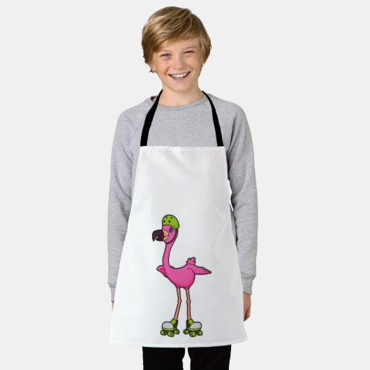 Flamingo as Skater with Roller skates & Helmet Schort (Gedragen)