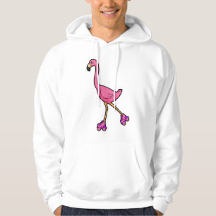 Flamingo as Skater with Roller skates Hoodie