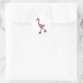 Flamingo as Skater with Roller skates Ronde Sticker (Tas)