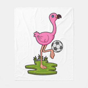 Flamingo as Soccer player with Soccer Fleece Deken