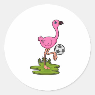 Flamingo as Soccer player with Soccer Ronde Sticker