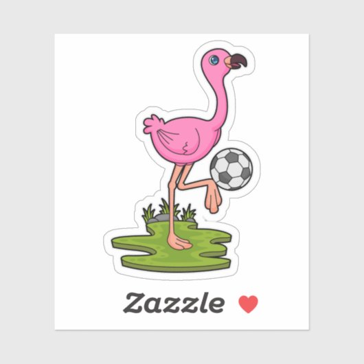 Flamingo as Soccer player with Soccer Sticker (Vel)
