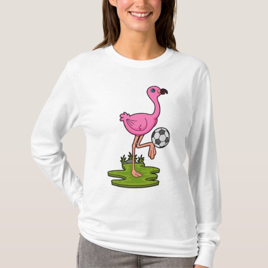 Flamingo as Soccer player with Soccer T-shirt (Voorkant)