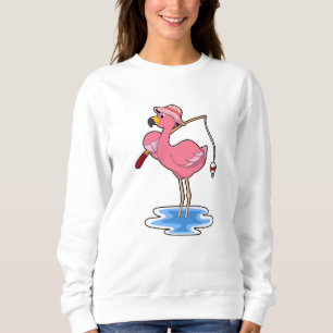 Flamingo at Fishing with Fishing rod Trui
