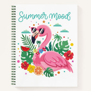 Flamingo avec lunettes de soleil Cahier spiralé tr