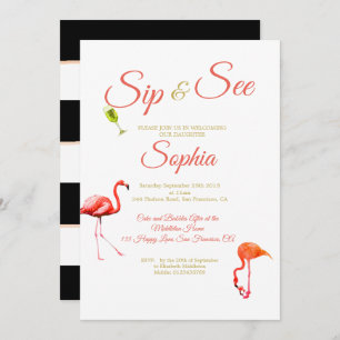 Flamingo Baby Black Stripe Sip en zie Kaart