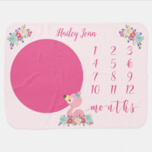 Flamingo Baby Milestone Blanket