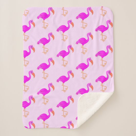 Flamingo Baby Sherpa Blanket Sherpa Deken (Voorkant)