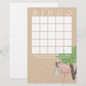 Flamingo Baby shower Bingo Kaart (Voorkant / Achterkant)