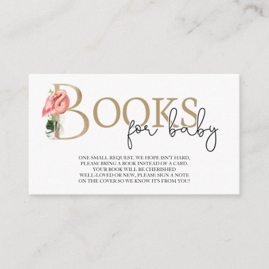 Flamingo Baby shower Book Request Enclosure Card Informatiekaartje (Voorkant)
