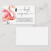 Flamingo Baby shower Book Request Enclosure Card Informatiekaartje (Voorkant / Achterkant)