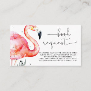 Flamingo Baby shower Book Request Enclosure Card Informatiekaartje