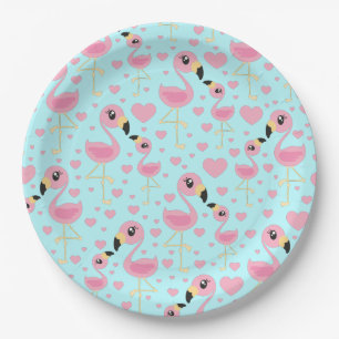 Flamingo Baby shower Cute Tropical Papieren Bordje