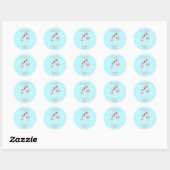 Flamingo Baby shower Cute Tropical Ronde Sticker (Vel)