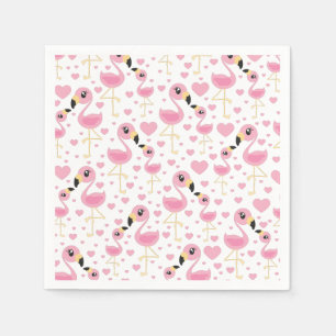 Flamingo Baby shower Cute Tropical Servet