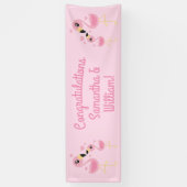 Flamingo Baby shower Cute Tropical Spandoek (Verticaal)