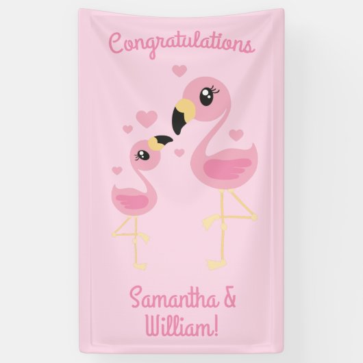 Flamingo Baby shower Cute Tropical Spandoek (Verticaal)