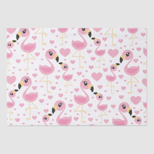 Flamingo Baby shower Cute Tropical Tissuepapier (Voorkant)