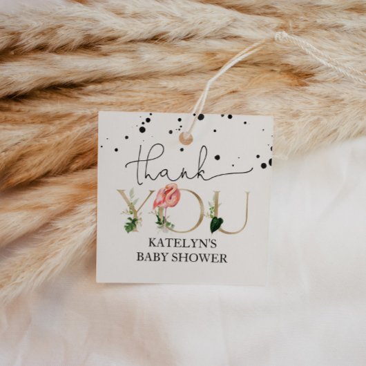 Flamingo Baby shower Dank u Label