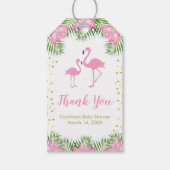 Flamingo Baby shower Dank u voor cadeau Label Cadeaulabel (Voorkant)