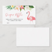 Flamingo Baby shower Diaper Raffle Visitekaartje (Voorkant / Achterkant)