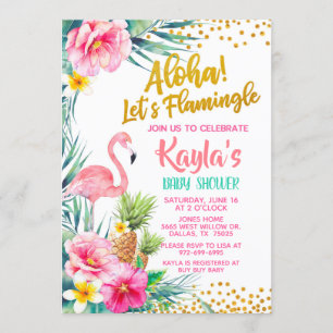 Flamingo Baby shower Invitation Kaart