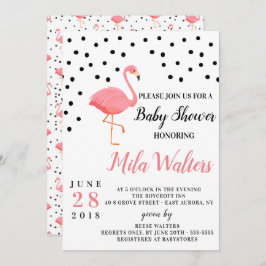 Flamingo Baby shower Invitation Kaart