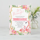 Flamingo Baby shower Kaart (Staand voorkant)