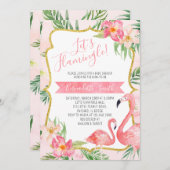 Flamingo Baby shower Kaart (Voorkant / Achterkant)