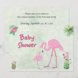 Flamingo Baby shower moeder en jongen Kaart