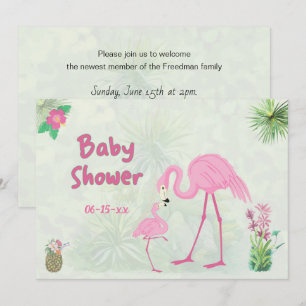 Flamingo Baby shower moeder en jongen Kaart